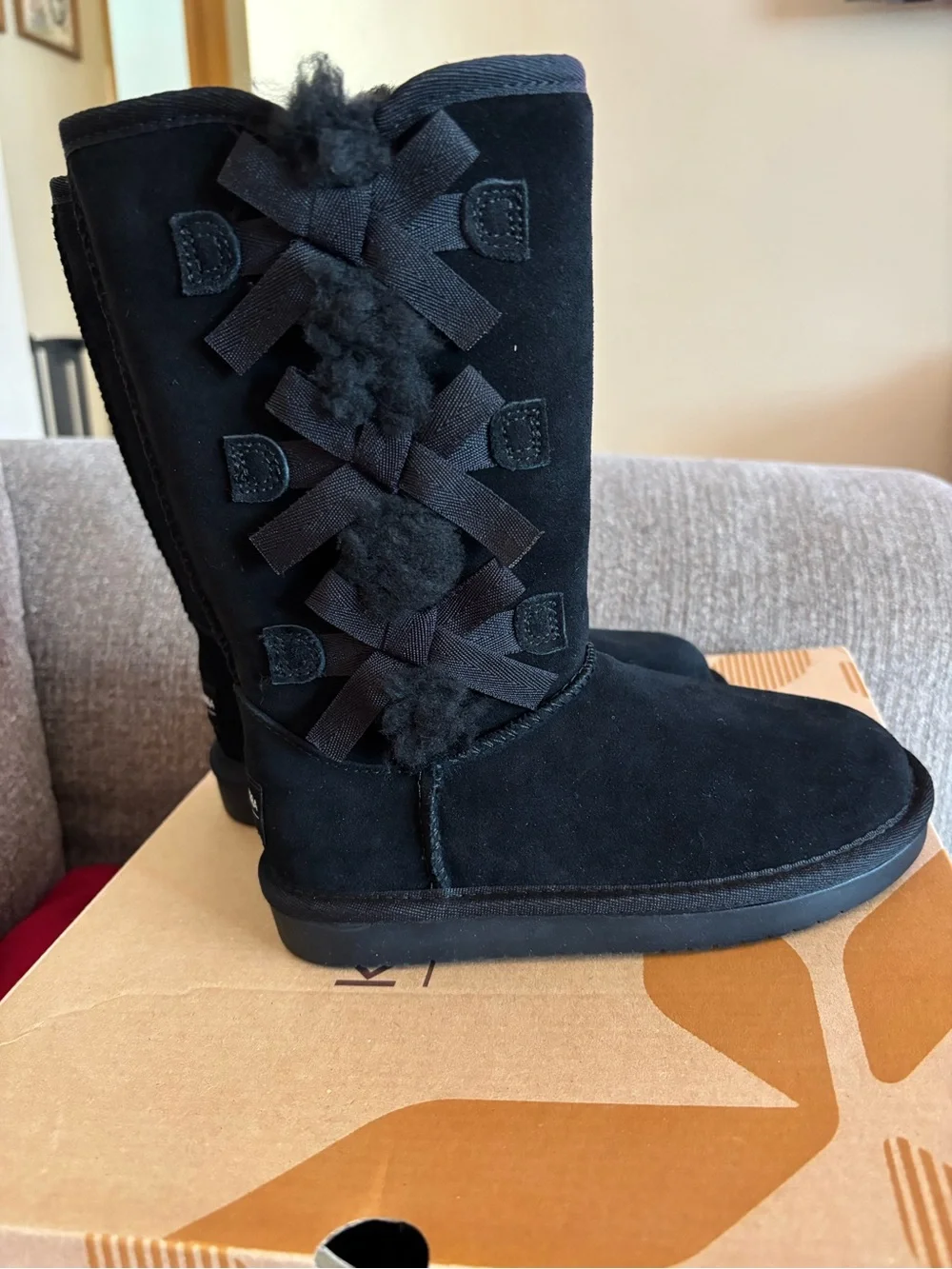 Black girlsCozy Shearling Bow Winter Boots Koolabburra by UGG